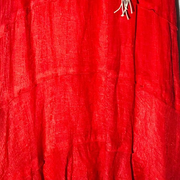 Iz Byer skirt high low maxi belt new without tags pink layered rayon medium READ - Picture 2 of 9